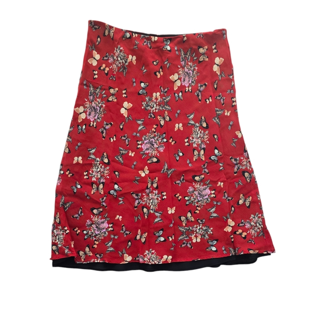 Vintage Lilly Butterfly Print Midi Skirt Size Large